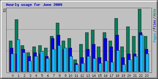 Hourly usage for June 2009