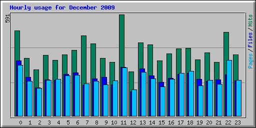 Hourly usage for December 2009